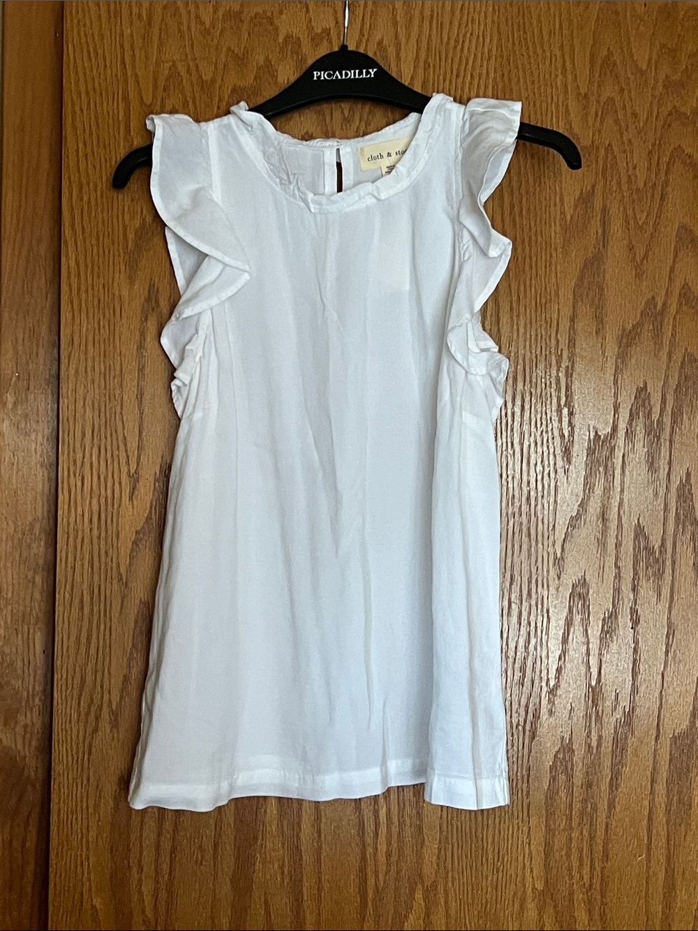 cloth & stone White Ruffle Sleeve Sleeveless Blouse